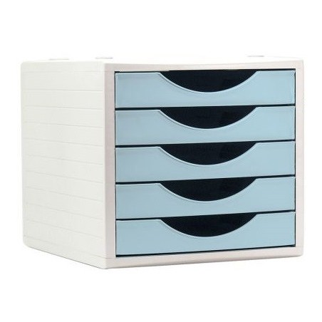 26488-MODULO ECOGREEN 100% RECICLADO Y RECICLABLE 5 CAJONES AZUL PASTEL 340X270X260 MM ARCHIVO 2000 4005 AZ PS