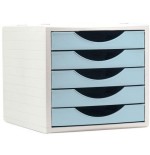 26488-MODULO ECOGREEN 100% RECICLADO Y RECICLABLE 5 CAJONES AZUL PASTEL 340X270X260 MM ARCHIVO 2000 4005 AZ PS