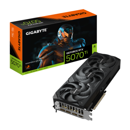 26569-GIGABYTE GeForce RTX 5070 Ti WINDFORCE SFF 16G Tarjeta Grafica - 16GB GDDR7, 256bit, PCI-E 5.0, 2452 MHz Frecuenci