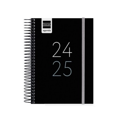 AGENDA ESCOLAR 2025 2026 TAMANO A5 TAPA CARTON FORRADO SEMANA VISTA MODELO SYSTEM BASIC NEGRO DOHE 52059