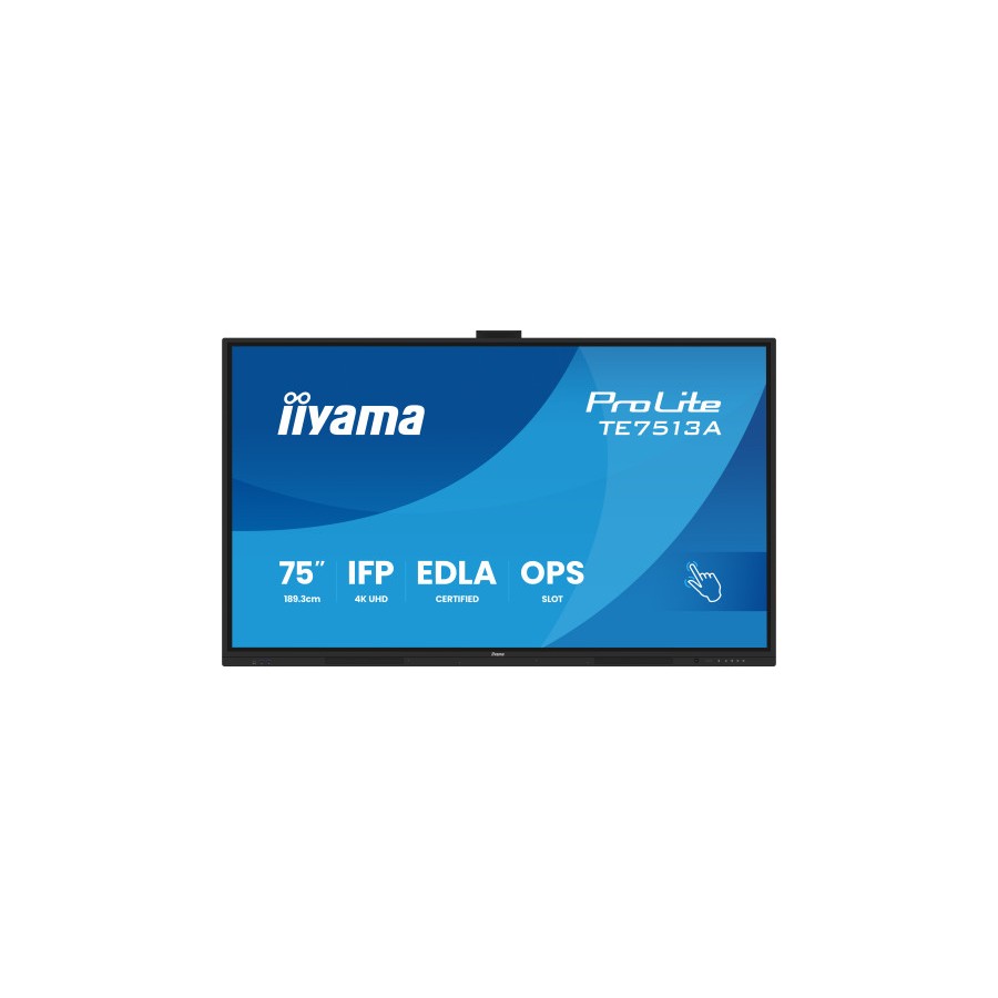 27109-PANTALLA INTERACTIVA 75" EDLA, ANDROID 14, 8/128GB UHD IPS, MM 2X 20W  + 20W SUBWR, 2X HDMI, DP , 2X USB-C,  450CD