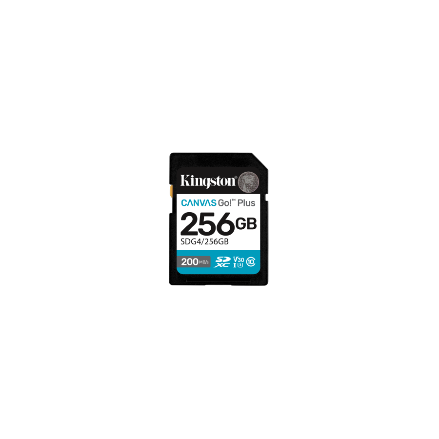 27529-Kingston Technology 256GB SDXC Canvas Go Plus Gen4 200MB/s C10 UHS-I U3 V30