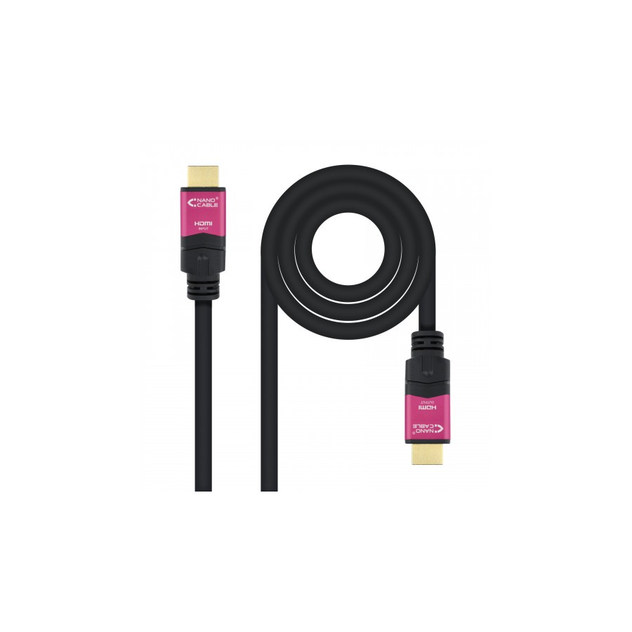 27722-Nanocable 10.15.3720 cable HDMI 20 m HDMI tipo A (Estandar) Negro, Rosa