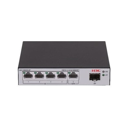 28195-H3C LS-1600V2-6P-GL switch Gestionado L2 Gigabit Ethernet (10/100/1000) Negro, Gris