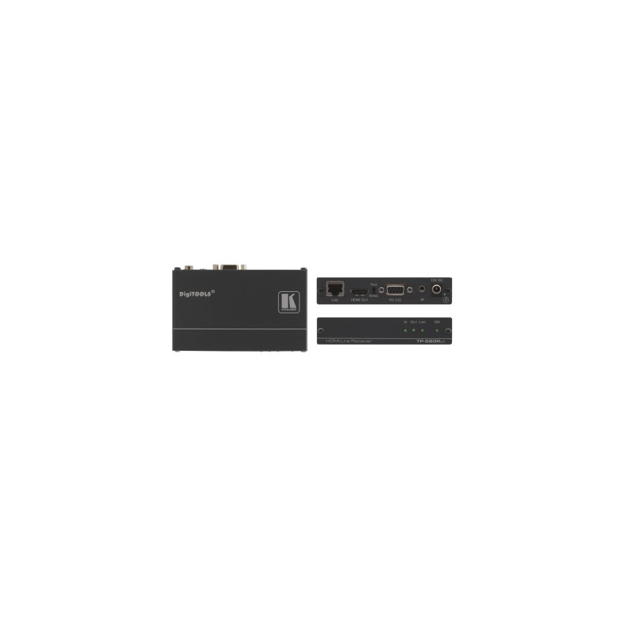 28513-Kramer Electronics TP-580RXR extensor audio/video Receptor AV Negro