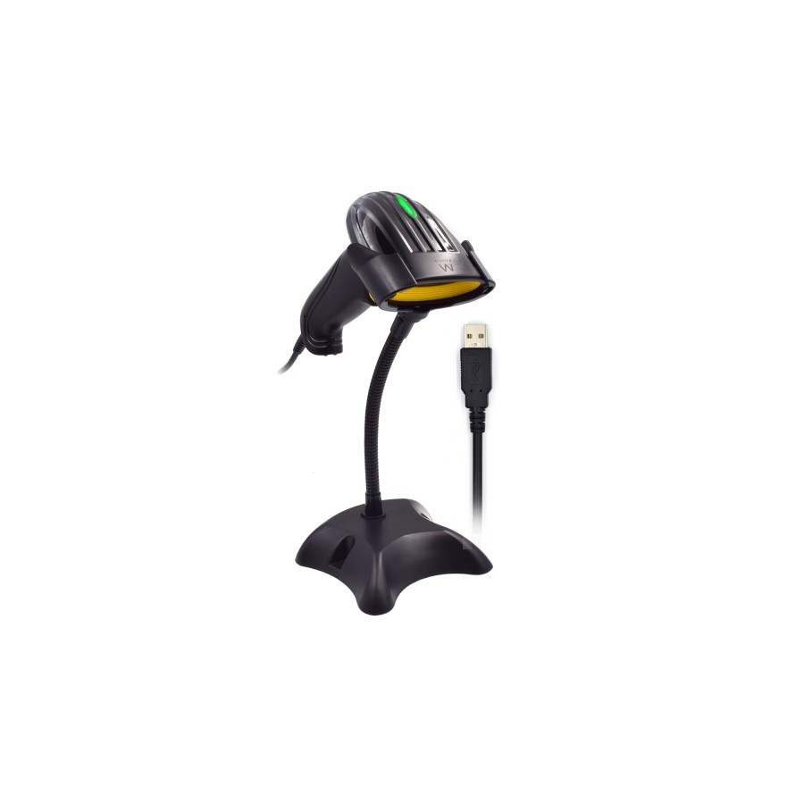28525-Ewent EW3410 lector de codigo de barras Lector de codigos de barras portatil 2D LED Negro