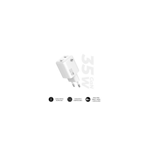 28614-SUBBLIM CARGADOR GAN 35W CHARGER USB C+C