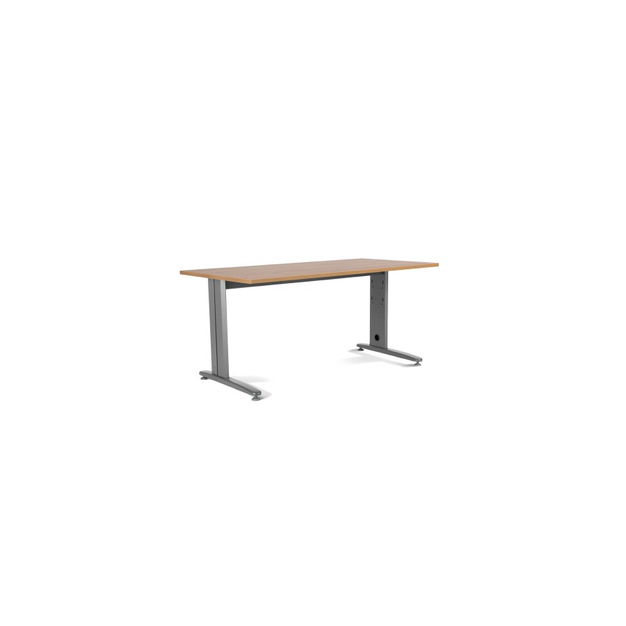 2869-MESA DE OFICINA SERIE METAL 200X80 GRIS / ROBLE ROCADA 2004AC08
