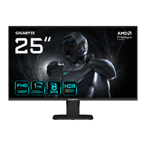 28695-GIGABYTE GS25F2 Monitor Gaming 25" FHD - 1920 x 1080, 200Hz, 1ms, 300 cd/m2, Display HDR 10, HDMI 2.0, DisplayPort