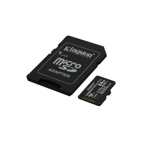 28728-Kingston Technology 64GB microSDXC Canvas Select Plus Gen3 100MB/s A1 (Incluye adaptador de SD)