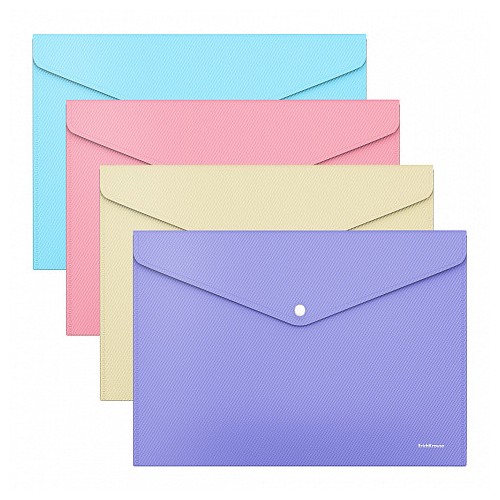 28749-SOBRE BROCHE POLIPROPILENO OPACO A4 MATT PASTEL COLORES SURTIDOS ERICH KRAUSE 50322