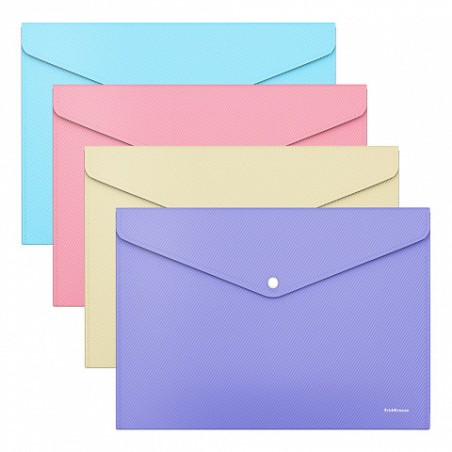 28749-SOBRE BROCHE POLIPROPILENO OPACO A4 MATT PASTEL COLORES SURTIDOS ERICH KRAUSE 50322