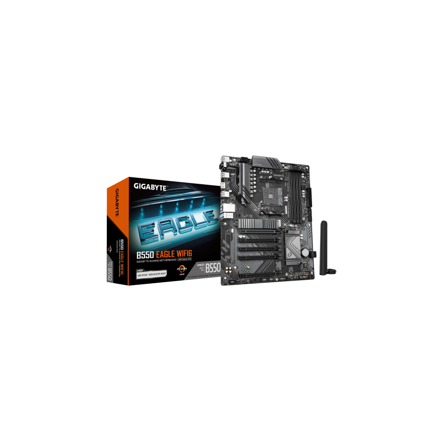 28805-GIGABYTE B550 EAGLE WIFI6 Placa base - Procesadores AMD Ryzen serie 5000 G, VRM de 10+3+1 fases, hasta 3200 MHz DD 28805-GIGABYTE B550 EAGLE WIFI6 Placa base - Procesadores AMD Ryzen serie 5000 G, VRM de 10+3+1 fases, hasta 3200 MHz DD