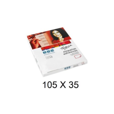 28838-CAJA 100 HOJAS ETIQUETAS ADHESIVAS ILC BLANCA 105X35 FABRISA 15312