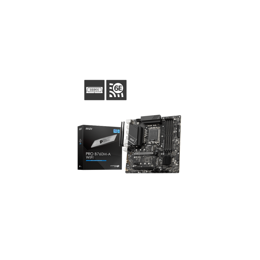 29012-MSI MB PRO B760M-A WIFI Intel B760 LGA 1700 micro ATX 29012-MSI MB PRO B760M-A WIFI Intel B760 LGA 1700 micro ATX