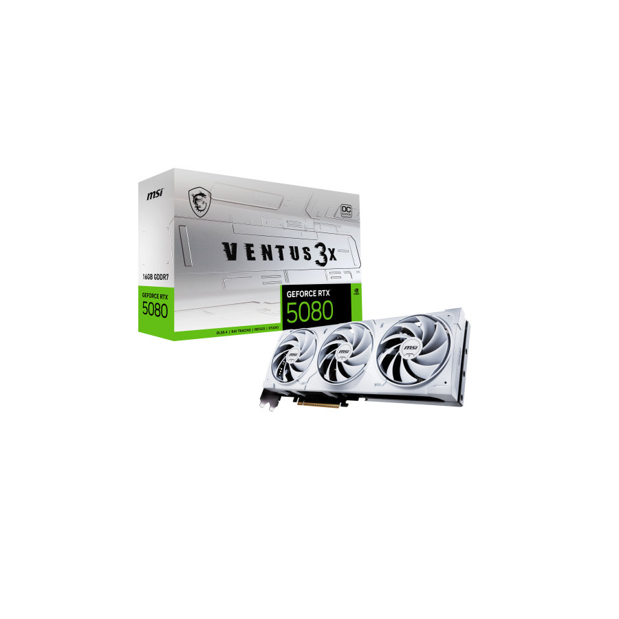 29071-MSI VENTUS GEFORCE RTX 5080 16G 3X OC WHITE tarjeta grafica NVIDIA 16 GB GDDR7 29071-MSI VENTUS GEFORCE RTX 5080 16G 3X OC WHITE tarjeta grafica NVIDIA 16 GB GDDR7