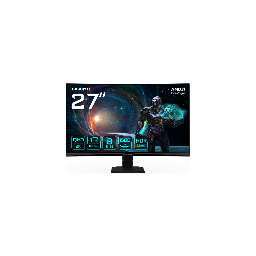 29106-GIGABYTE GS27QCA 27" Monitor Curvo para Gaming QHD - 2560 x 1440, 180Hz, 1ms, 250 cd/m2, FreeSync, HDR Ready, HDMI 29106-GIGABYTE GS27QCA 27" Monitor Curvo para Gaming QHD - 2560 x 1440, 180Hz, 1ms, 250 cd/m2, FreeSync, HDR Ready, HDMI