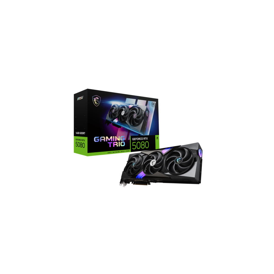 29261-MSI GAMING GEFORCE RTX 5080 16G TRIO OC tarjeta grafica NVIDIA 16 GB GDDR7 29261-MSI GAMING GEFORCE RTX 5080 16G TRIO OC tarjeta grafica NVIDIA 16 GB GDDR7