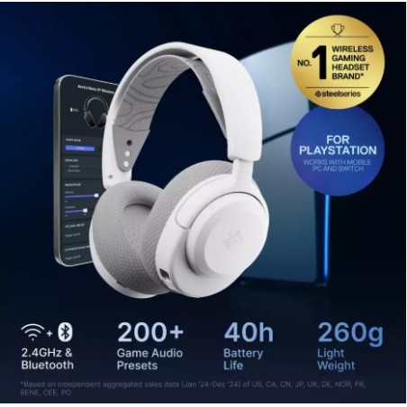 29769-Steelseries Arctis Nova 3P Auriculares Inalambrico Diadema Musica/uso diario Bluetooth Blanco