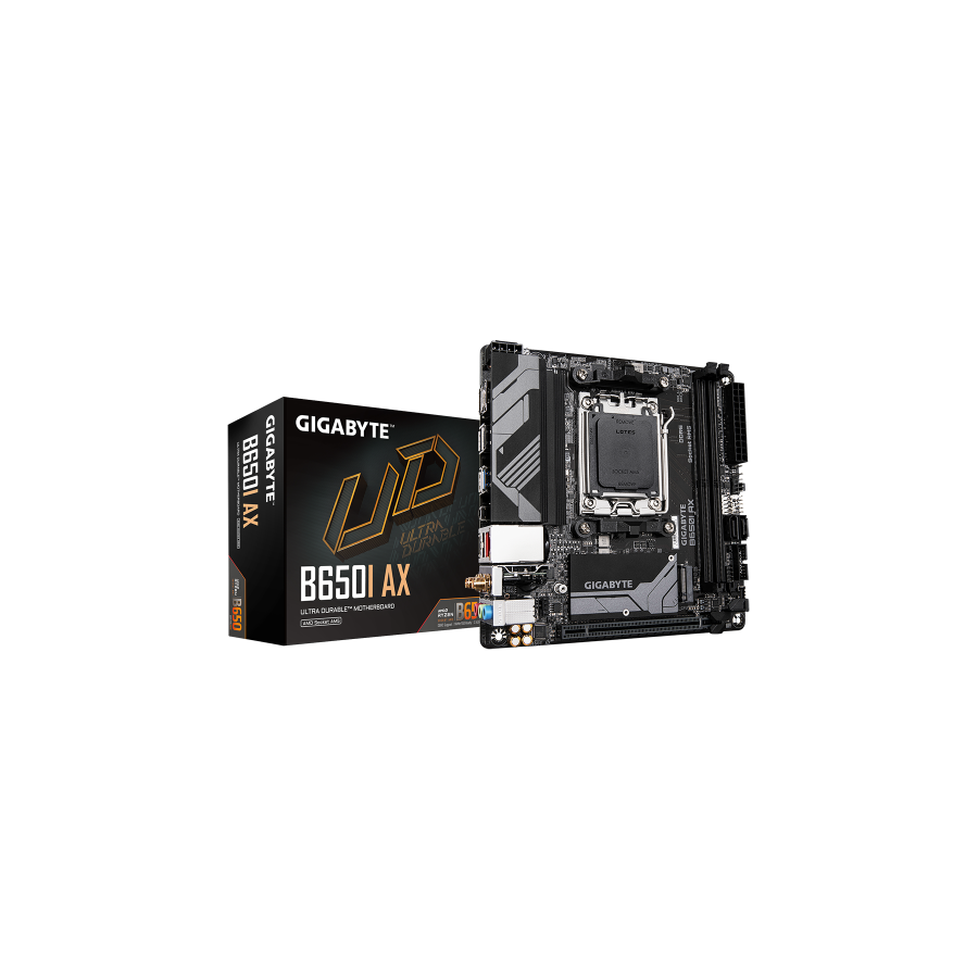 29844-GIGABYTE B650I AX Placa base - AMD Ryzen serie 9000, VRM de 5+2+1 fases, hasta 6400 MHz DDR5 (OC), 1xPCIe 4.0 M.2,