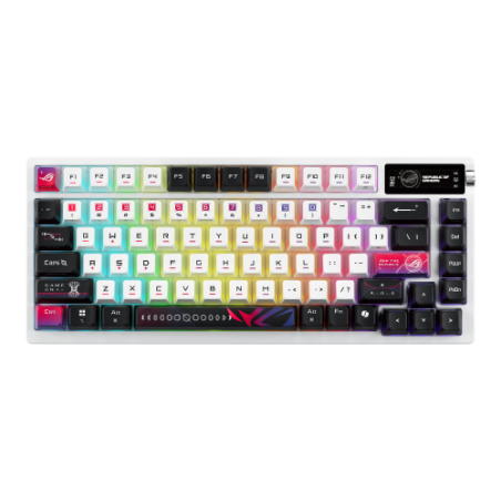 29925-ASUS ROG Azoth X teclado Juego USB + RF Wireless + Bluetooth Negro, Blanco