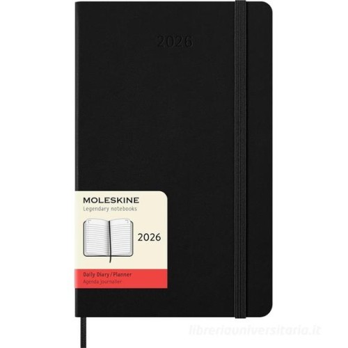 30218-AGENDA 2026 TAPA DURA 12 MESES DIARIA L (13 X 21 CM) NEGRA MOLESKINE DHB12DC3Y26