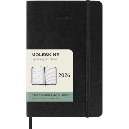 30233-AGENDA 2026 TAPA BLANDA 12 MESES SEMANAL P (9 x 14 CM) NEGRA MOLESKINE DSB12WN2Y26