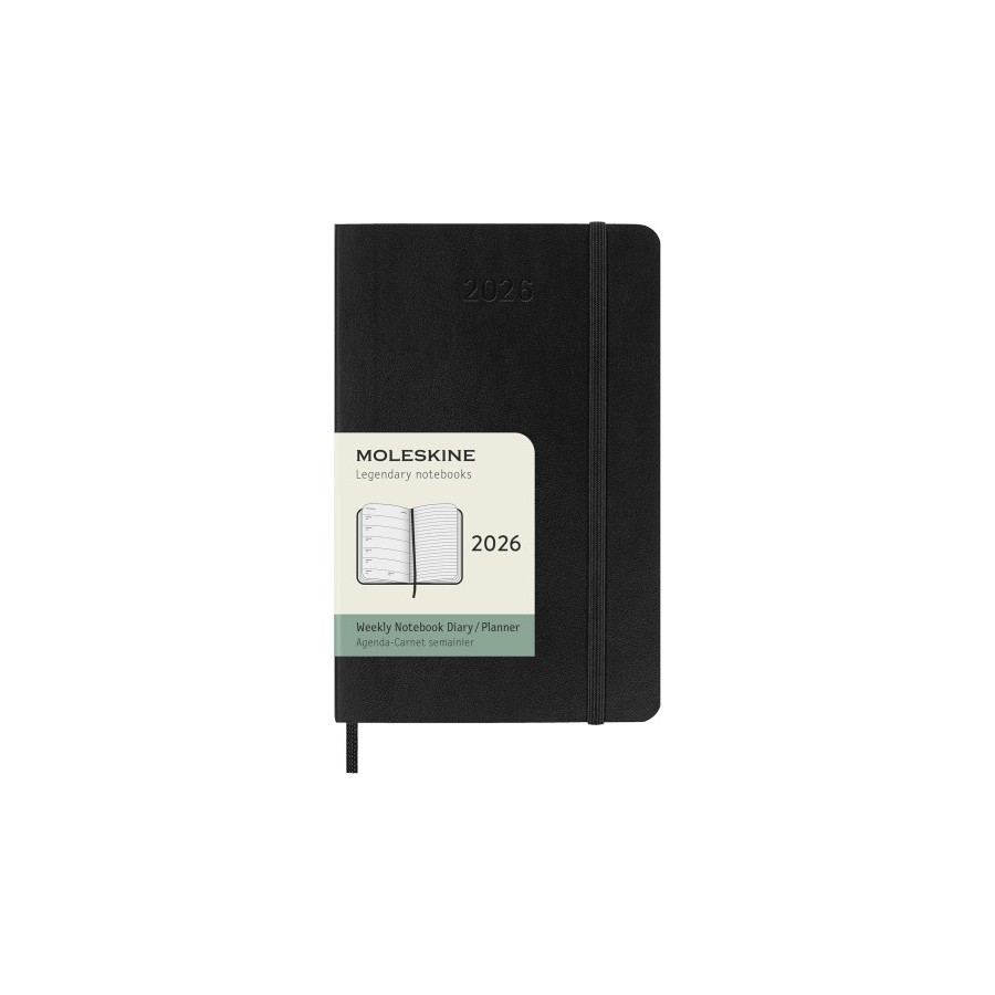 30233-AGENDA 2026 TAPA BLANDA 12 MESES SEMANAL P (9 x 14 CM) NEGRA MOLESKINE DSB12WN2Y26
