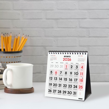 30294-CALENDARIO 2026 SOBREMESA NEUTRO NUMEROS GRANDES XS 140X150MM FINOCAM 780120026