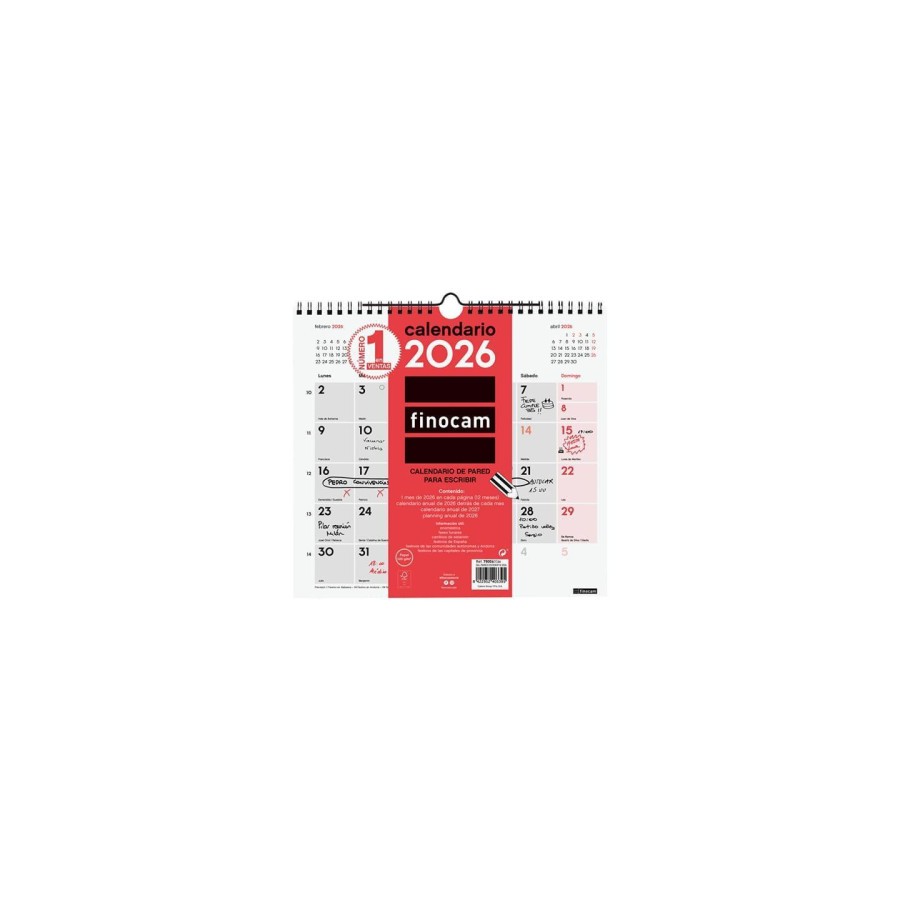 30351-CALENDARIO 2026 NEUTRO PARED ESCRIBIR M 265X245MM FINOCAM 780060026 30351-CALENDARIO 2026 NEUTRO PARED ESCRIBIR M 265X245MM FINOCAM 780060026