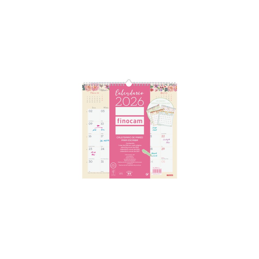 30364-CALENDARIO 2026 PARED TRENDY DESIGN ESCRIBIR 300x300MM FINOCAM 787530126 30364-CALENDARIO 2026 PARED TRENDY DESIGN ESCRIBIR 300x300MM FINOCAM 787530126