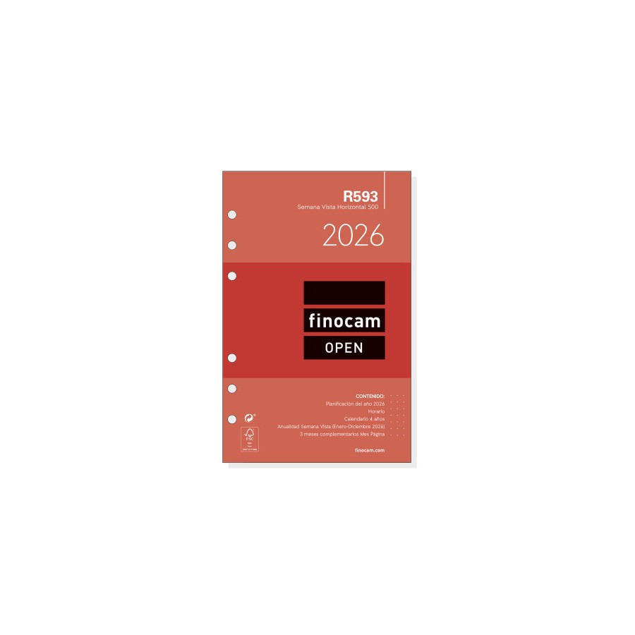 30366-RECAMBIO ANUAL 2026 R593 OPEN500 117X181MM SEMANA VISTA HORIZONTAL FINOCAM 711580026 30366-RECAMBIO ANUAL 2026 R593 OPEN500 117X181MM SEMANA VISTA HORIZONTAL FINOCAM 711580026