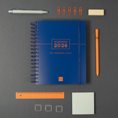 30388-AGENDA 2026 TEMPUS 1/4 155X217MM DIA PAGINA AZUL FINOCAM 626301026