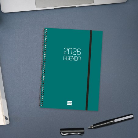 30434-AGENDA 2026 BASIC OPAQUE E10 155X212MM SEMANA VISTA HORIZONTAL VERDE FINOCAM 742762026