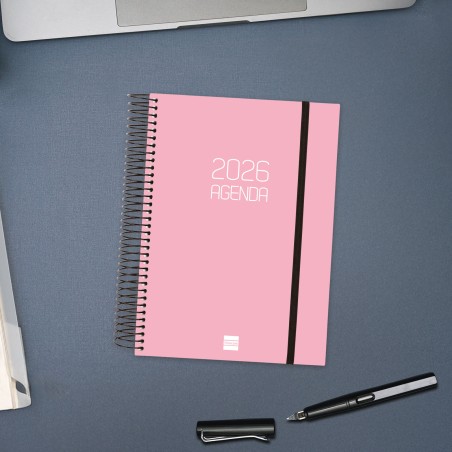 30448-AGENDA 2026 BASIC OPAQUE E10 155X212MM DIA PAGINA ROSA FINOCAM 742914526