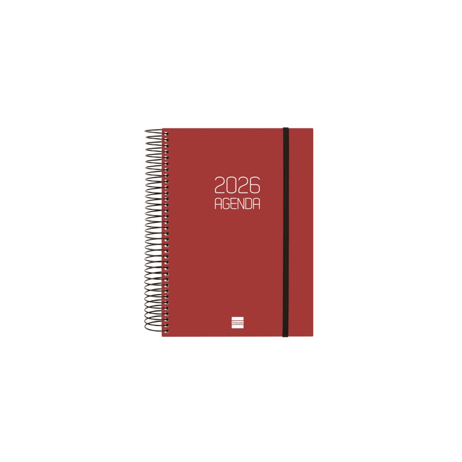 30451-AGENDA 2026 BASIC OPAQUE E10 155X212MM DIA PAGINA BURDEOS FINOCAM 742917426
