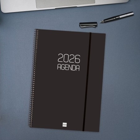30457-AGENDA 2026 BASIC OPAQUE E40 210X297MM SEMANA VISTA HORIZONTAL NEGRO FINOCAM 742786026