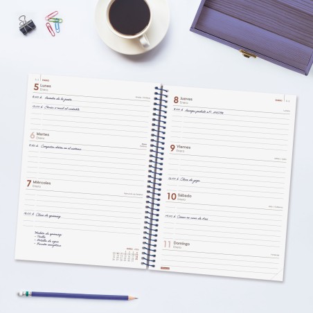 30467-AGENDA 2026 BASIC YEAR E10 155X212MM SEMANA VISTA HORIZONTAL AZUL FINOCAM 741451026