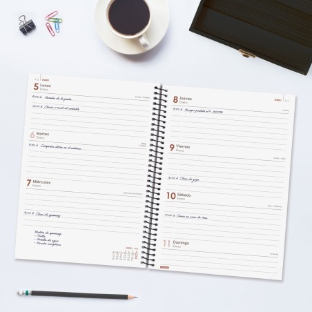 30471-AGENDA 2026 BASIC YEAR E10 155X212MM SEMANA VISTA HORIZONTAL NEGRO FINOCAM 741456026