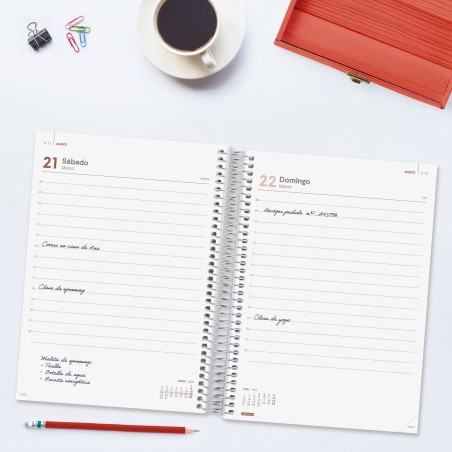 30485-AGENDA 2026 BASIC YEAR E10 155X212MM DIA PAGINA ROJO FINOCAM 741103026