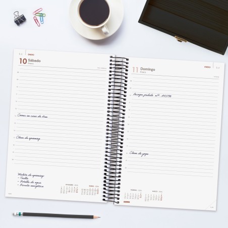 30489-AGENDA 2026 BASIC YEAR E11 165X242MM DIA PAGINA NEGRO FINOCAM 742076026