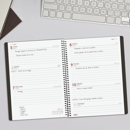 30499-AGENDA 2026 BASIC MY E10 155X212MM SEMANA VISTA HORIZONTAL NEGRO FINOCAM 743506026