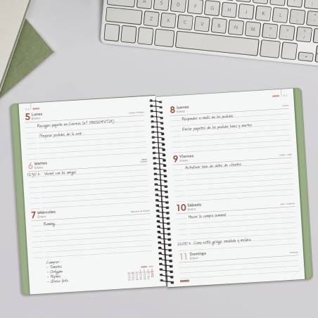 30501-AGENDA 2026 BASIC MY E10 155X212MM SEMANA VISTA HORIZONTAL VERDE FINOCAM 743502026