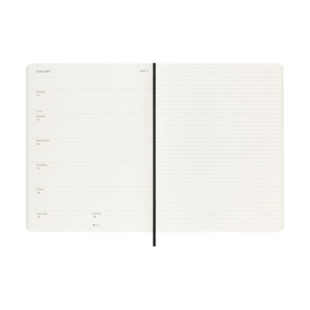 30571-AGENDA 2026 TAPA BLANDA 12 MESES SEMANAL XL (19 X 25 CM) NEGRA MOLESKINE DSB12WN4Y26