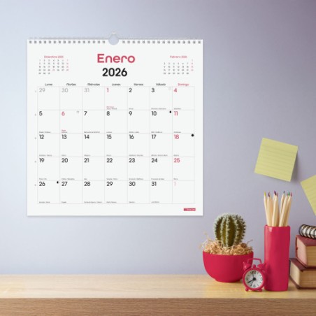 30584-CALENDARIO 2026 PARED TRENDY CHIC ESCRIBIR 300X300MM BLANCO FINOCAM 787007326