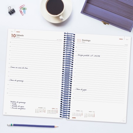 30591-AGENDA 2026 BASIC YEAR E11 165X242MM DIA PAGINA AZUL FINOCAM 742071026