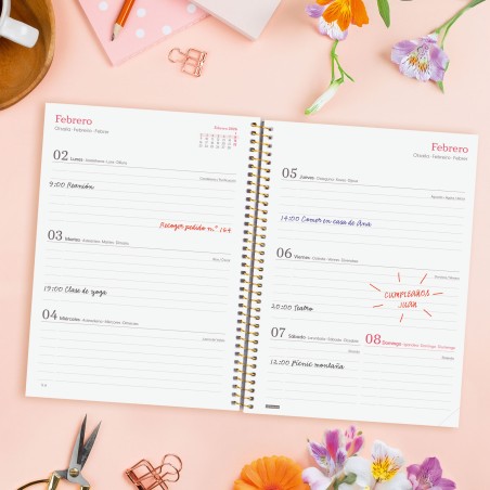 30600-AGENDA 2026 TRENDY DESIGN E10 155X212MM SEMANA VISTA HORIZONTAL FLORA FINOCAM 742233026