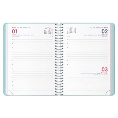30768-AGENDA 2026 GLOSS ESPIRAL DIA PAGINA 12,5 X 18 CM. VERDE DOHE 12573 - 26