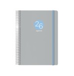 30802-AGENDA 2026 MEMPHIS ESPIRAL DIA PAGINA 15 X 21 CM. MODELO GRIS DOHE 12689 - 26