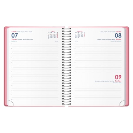 30809-AGENDA 2026 DENVER ESPIRAL DIA PAGINA 15 X 21 CM. COLOR ROSA DOHE 12723 - 26